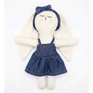 Coneka Liso Blanco con Vestido y Cintillo Jean