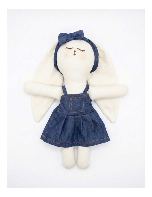 Coneka Liso Blanco con Vestido y Cintillo Jean