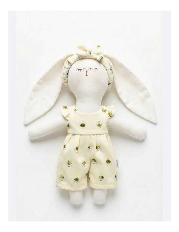 Coneka Liso Blanco con Enterizo y Cintillo Print Abejas