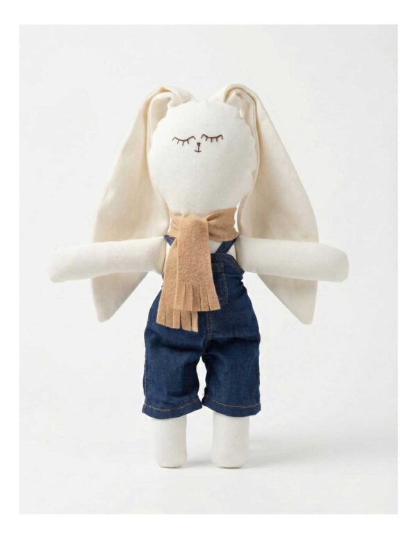 Coneka Liso Blanco con Mameluco Jean y Bufanda