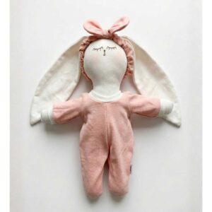 Coneka Liso Blanco con Pijama Rosa y Cintillo