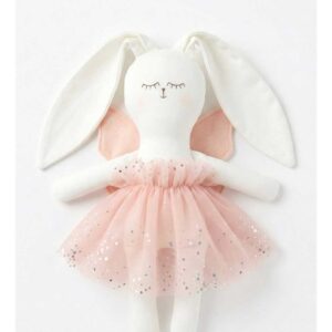 Coneka Liso Blanco con Vestido Tutu Brillos y Alas Hada