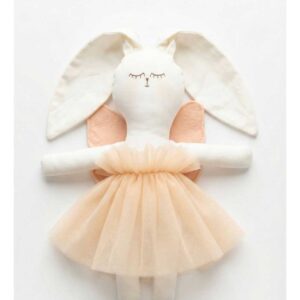 Coneka Liso Blanco con Vestido Tutu Sencillo y Alas Hada