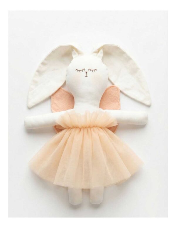 Coneka Liso Blanco con Vestido Tutu Sencillo y Alas Hada