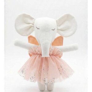 Elefanka Lisa Blanca con Vestido Tutu Brillos y Alas Hada