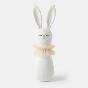 Sonajero Liso Coneko Blanco con Cuello Tutu Sencillo