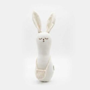 Sonajero Liso Coneko Blanco con Bolso Tejido