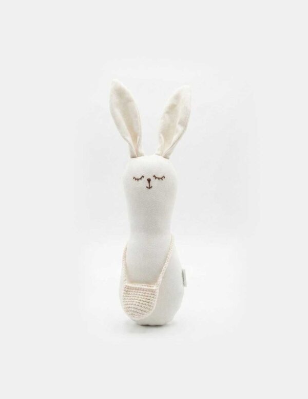 Sonajero Liso Coneko Blanco con Bolso Tejido