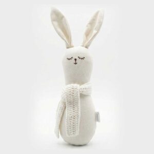 Sonajero Liso Coneko Blanco con Bufanda Tejida