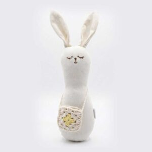 Sonajero Liso Coneko Blanco con Cartera Tejida