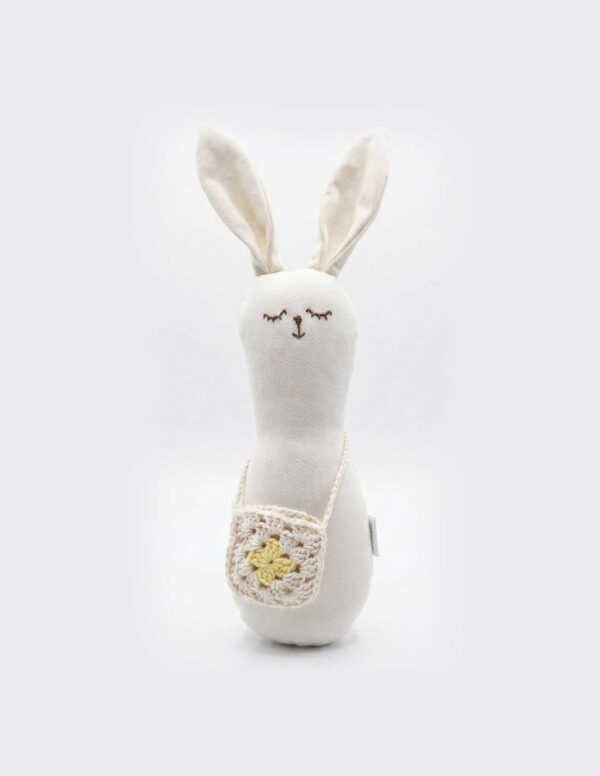 Sonajero Liso Coneko Blanco con Cartera Tejida