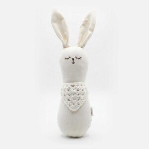 Sonajero Liso Coneko Blanco con Pañuelo Tejido